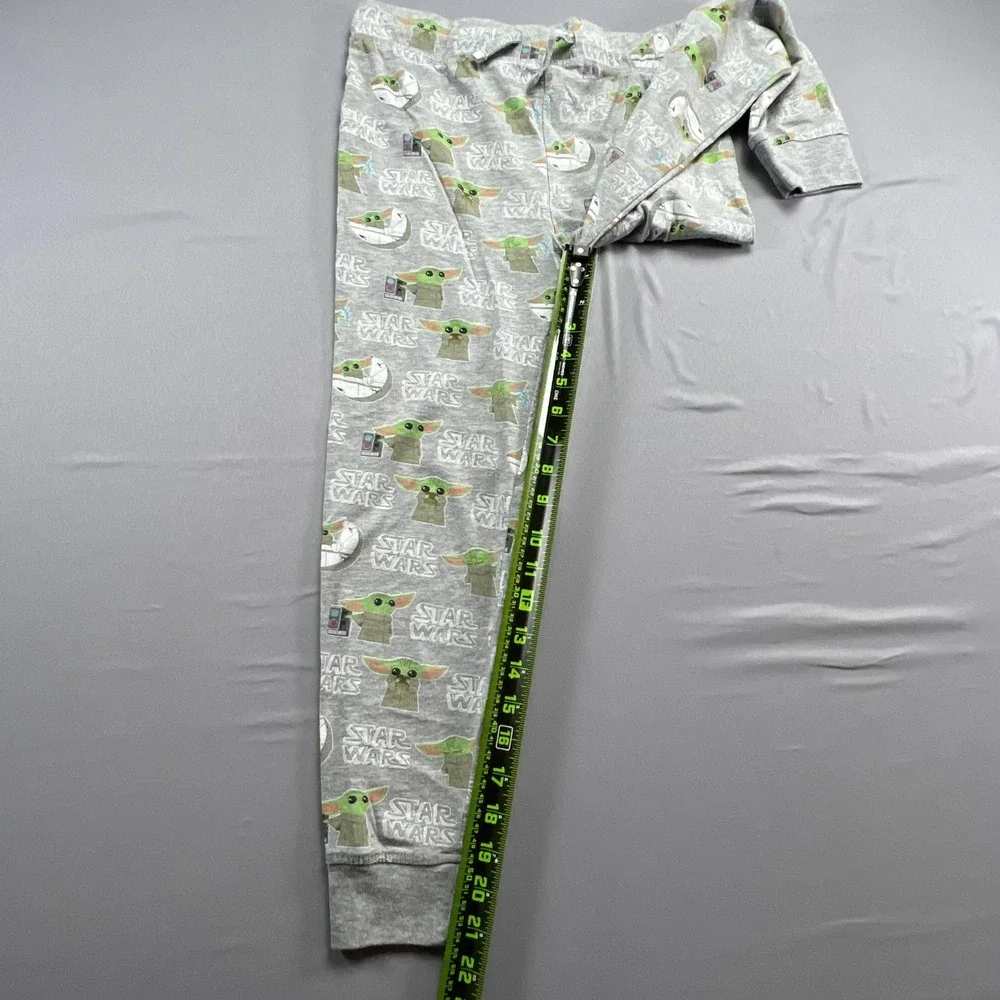 Star Wars The Mandalorian Lounge Pant Kids Large Gray All Over Print Tapered Leg